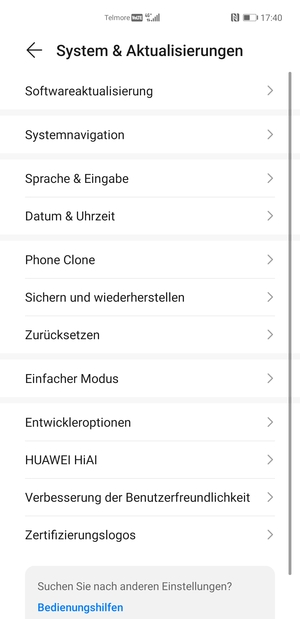 Wählen Sie Softwareaktualisierung