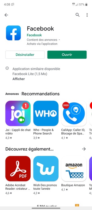 Sélectionnez Ouvrir