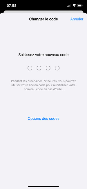 Saisissez votre nouveau mot de passe