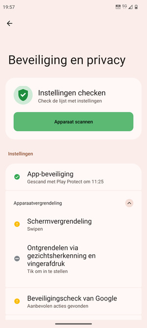 Selecteer Schermvergrendeling