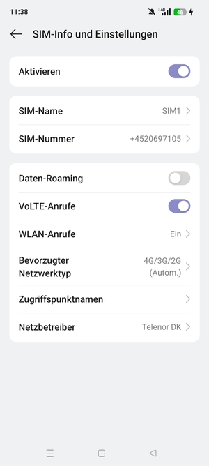 Um das Netzwerk zu wechseln, falls Probleme auftreten, wählen Sie Netzbetreiber