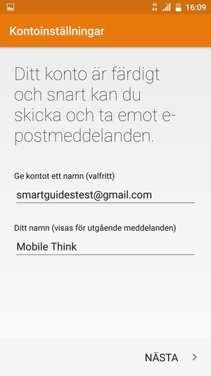 Ge ditt konto ett namn och ange ditt namn. Välj NÄSTA