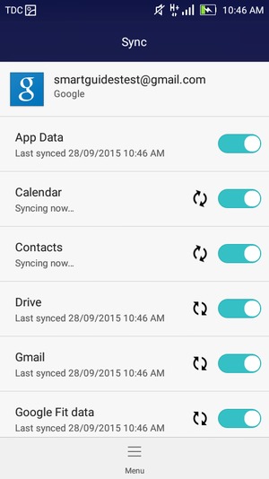 Your information will be synchronised