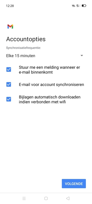 Selecteer VOLGENDE