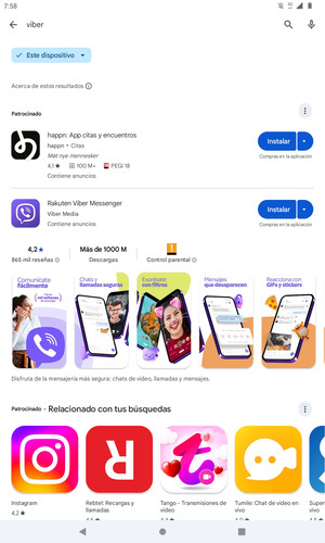 Seleccione la aplicación
