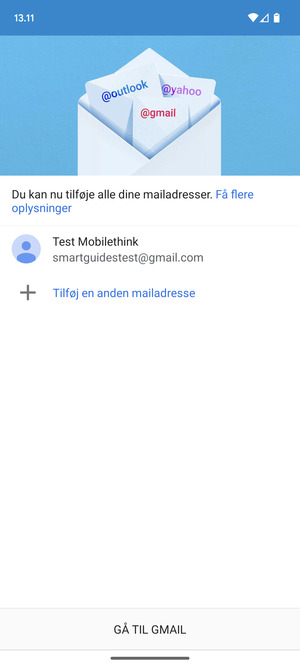 Vælg GÅ TIL GMAIL
