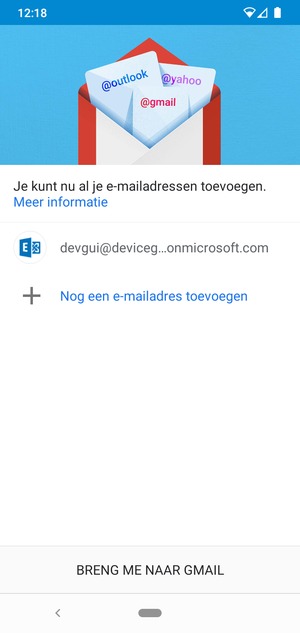 Selecteer BRENG ME NAAR GMAIL