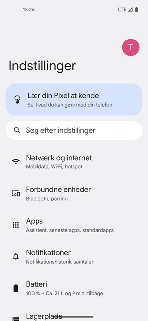 Vælg Netværk og internet