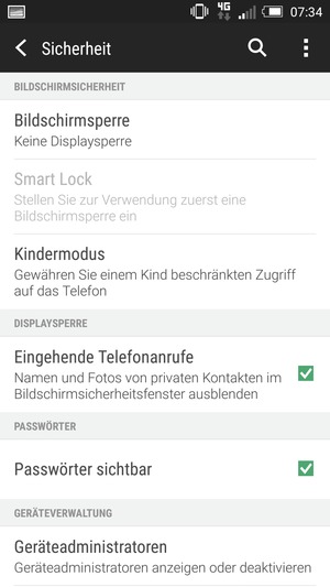 Um Ihre Bildschirmsperre zu aktivieren, wählen Sie Bildschirmsperre