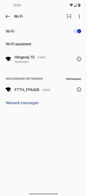 U bent nu verbonden met het WiFi-netwerk