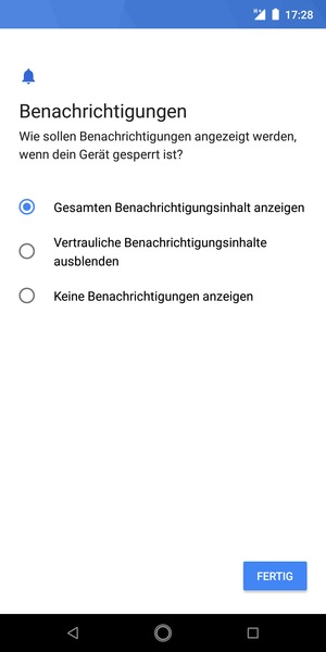 Wählen Sie die gewünschte Option und wählen Sie FERTIG