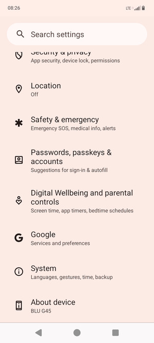Scroll to and select System