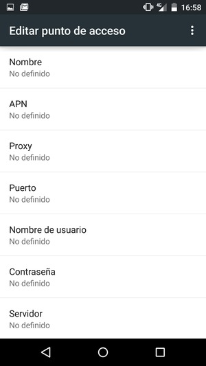 Introduzca la información de MMS