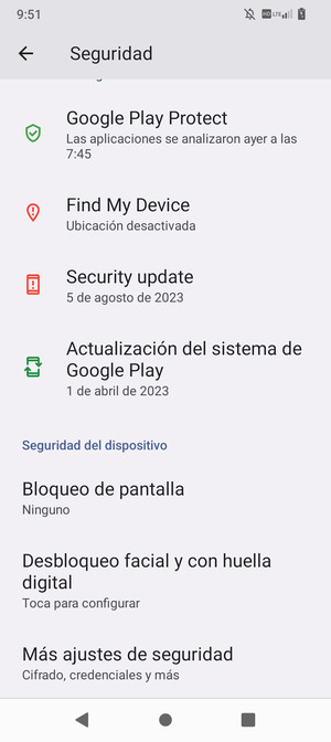 Para cambiar el PIN de la tarjeta SIM, vaya al menú Seguridad y desplácese y seleccione Más ajustes de seguridad