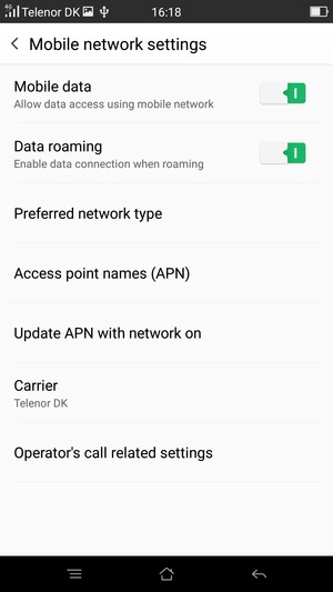 Turn Data roaming on or off
