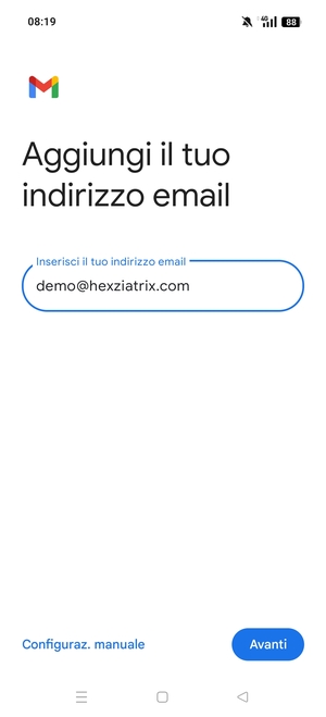Inserisci il tuo indirizzo email e seleziona Avanti