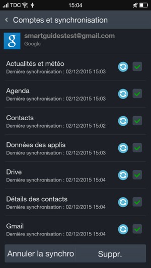 Vos informations seront synchronisées