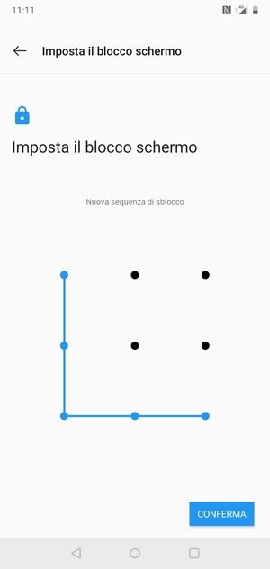 Disegna nuovamente la sequenza di sblocco e seleziona CONFERMA