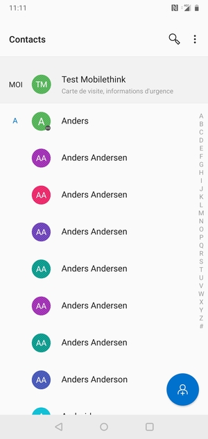 Sélectionnez le bouton du Menu
