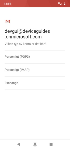 Välj Exchange