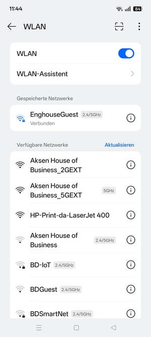 Sie sind nun mit dem WLAN-Netzwerk verbunden