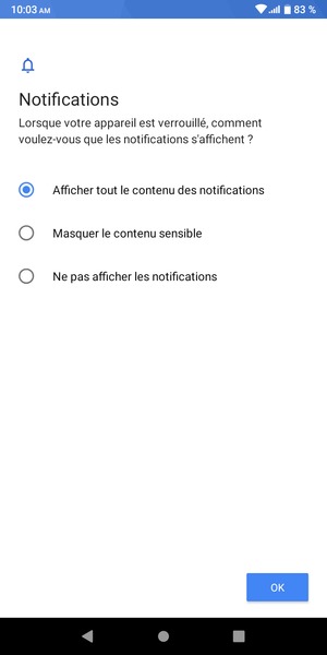 Sélectionnez votre option préférée et sélectionnez OK