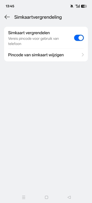 Selecteer Pincode van simkaart wijzigen