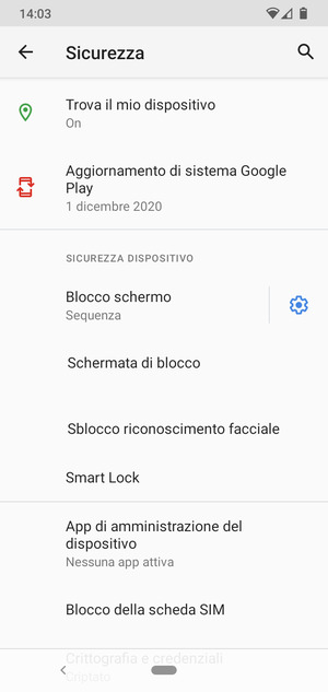Seleziona Blocco della scheda SIM