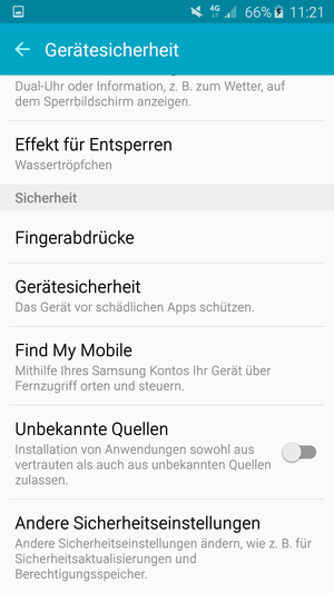 Scrollen Sie und wählen Sie Andere Sicherheitseinstellungen