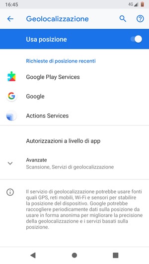 Disattiva Geolocalizzazione