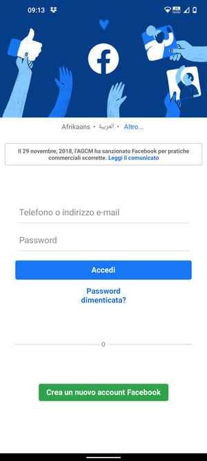 L'app è pronta per l'uso