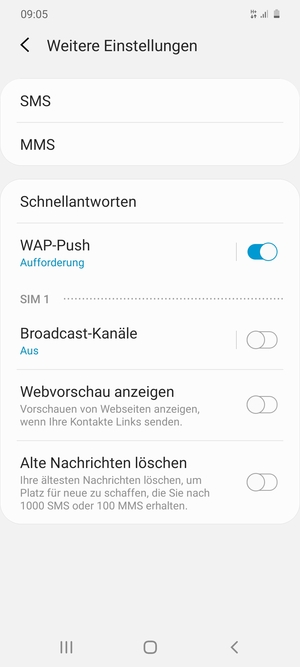 Wählen Sie SMS