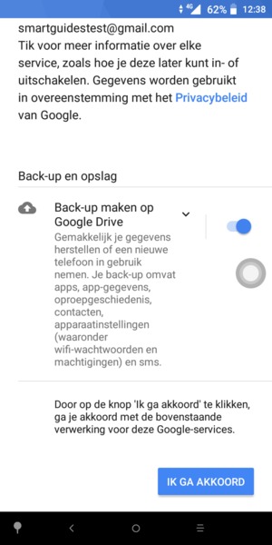 Selecteer IK GA AKKOORD