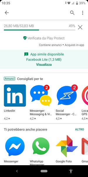 Attendi il completamento del processo di installazione