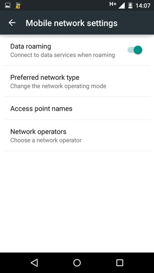 Select Access point names