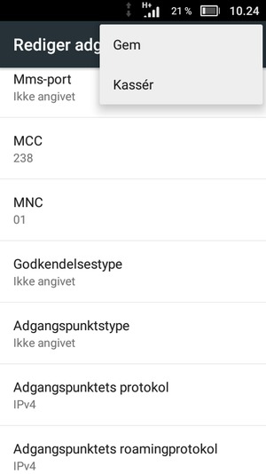 Vælg Gem