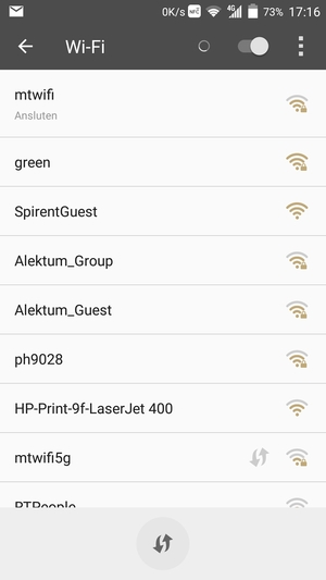 Du är nu ansluten till Wi-Fi nätverket