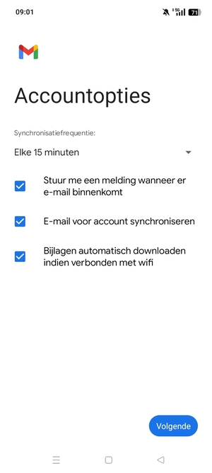 Selecteer Volgende