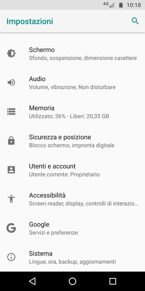 Scorri e seleziona Sicurezza e posizione