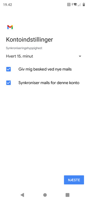 Vælg NÆSTE