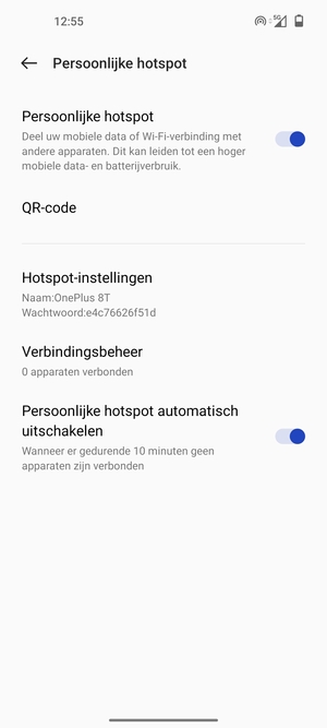 Uw telefoon is nu geïnstalleerd voor gebruik als modem