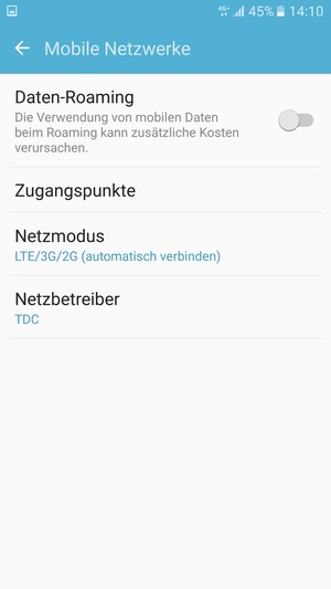Wählen Sie Netzmodus