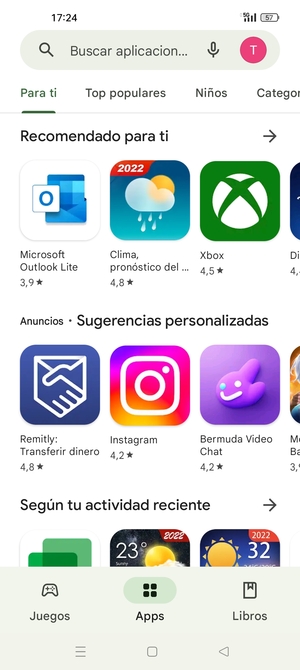 Seleccione la barra de Búsqueda