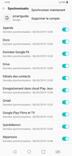 Sélectionnez Synchroniser maintenant