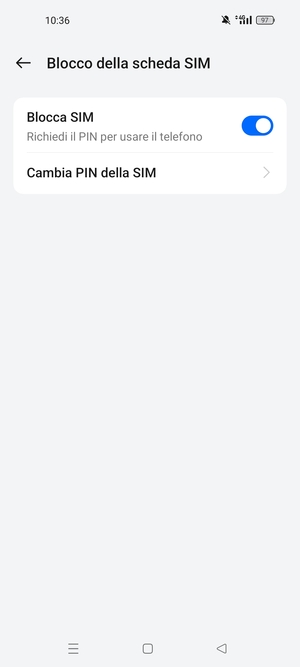 Seleziona Cambia PIN della SIM