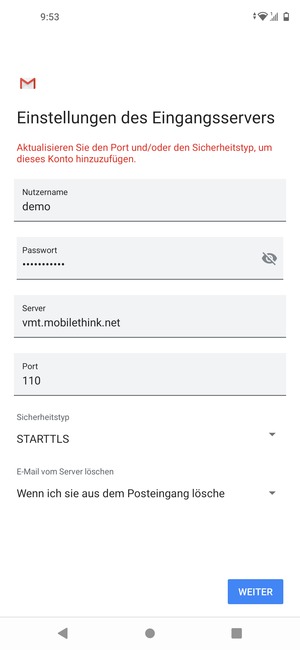 Wählen Sie Sicherheitstyp