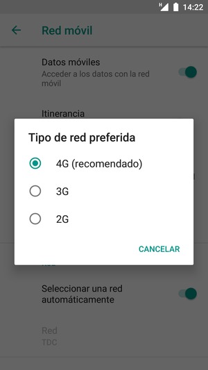 Seleccione la opción deseada