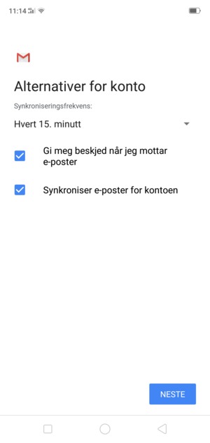 Velg NESTE
