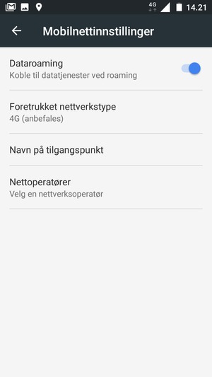 Slå Dataroaming på eller av