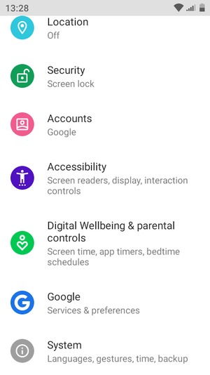 Scroll to and select  Accounts